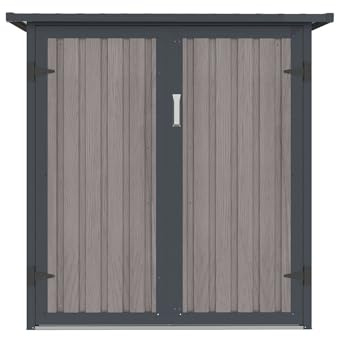 Vente-unique-Metall-Fahrradunterstand aus verzinktem Stahl - Holz-Optik - 2,8 m² für 2 Fahrräder - Niki