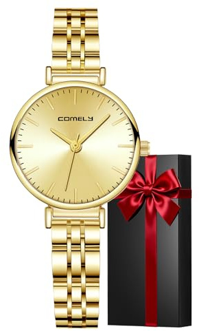 CIVO Uhr Damen Klein Gold: Elegant Wasserdicht Analog Damenuhr - Vintage Quartz Edelstahl Armbanduhr Damen - Schönes Geschenkideen für Frauen