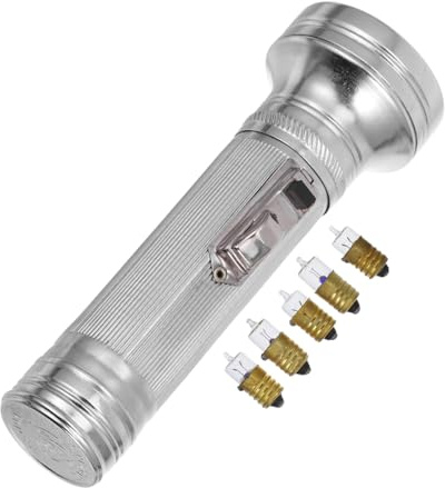 Uonlytech Linterna Antigua de Metal Estilo Vintage con Bombillas, Linterna Portátil Ligera con Varias Funciones de Luz para Camping y Espectáculos en Color Plateado