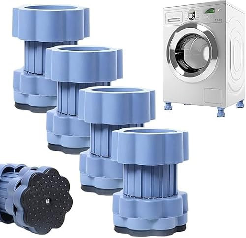 Almohadilla de altura universal para la base de la máquina de lavado, amortiguador de oscilación, amortiguador de vibraciones ajustable, soporte silencioso para lavadora antivibraciones, alfombrilla
