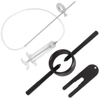 MOTO4U Kit di attrezzi per manutenzione forcella moto (strumento indicatore livello olio forcella e compressore molla forcella), per la manutenzione della moto e la sintonizzazione delle sospensioni