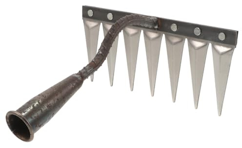 OFFSCH Rastrello Manuale da Giardino in Acciaio Robusto, Coltivatore da Giardino Piccolo e Leggero per Diserbo, Scavare e Piantare, Attrezzi da Giardinaggio Portatili per Orto e Prato