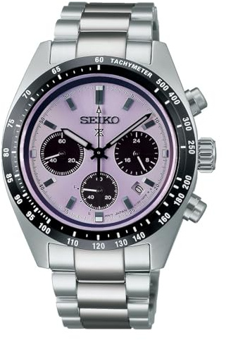 Seiko Prospex SSC955P1, Cronografo Sportivo, Quadrante Viola, Cassa Rotonda in Acciaio, Tachimetro