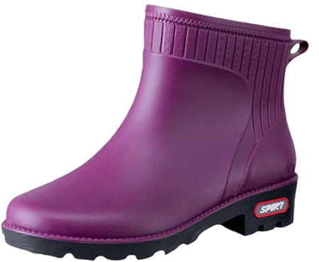 Zapatos de invierno para mujer, resistentes al agua, elegantes, botas de goma cortas, beige, botines anchos, botas de goma anchas, botas cálidas, botas de invierno ligeras, zapatos cómodos con tacón