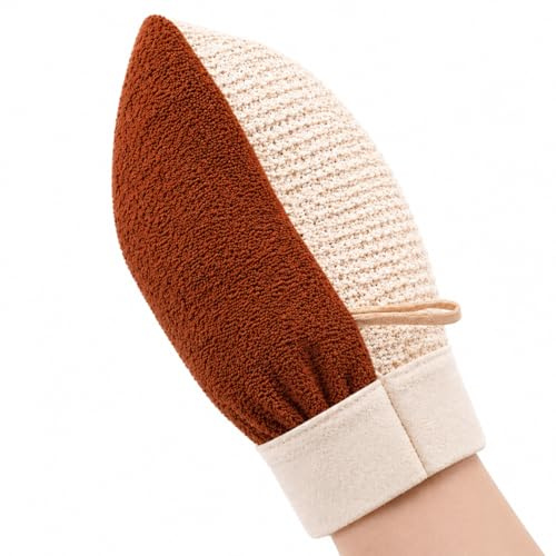 PEELINGHANDSCHUH - EINZIGARTIGER 2-in-1 Sisal & Viskose Handschuh – Körper Peeling Handschuh für Dusche & Hamam, exfoliating glove zur sanften und intensiven Hauterneuerung für glatte Haut