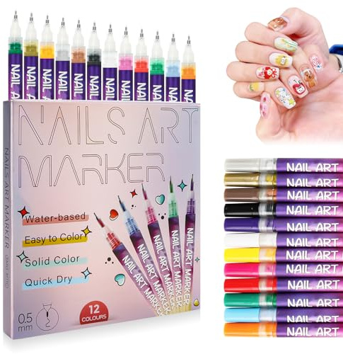2026 Neu 12 Farben 3D Nagellack Stift Set, Nagelspitze Nailart Beauty Schmücken Maniküre Werkzeuge