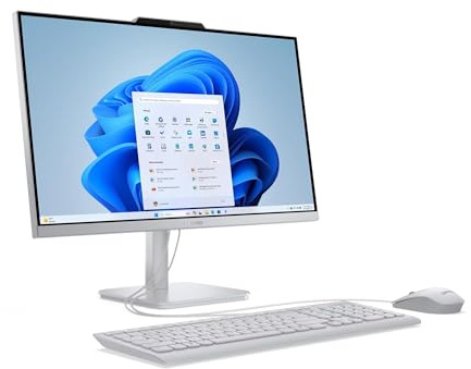 Lenovo A100 23.8 All-in-One Desktop PC - Intel Core i3-N305, 16GB DDR4 RAM, 512GB NVMe SSD, FHD Anti-Glare IPS Display, Wi-Fi 6, Windows 11 Home, Cloud Grey (F0J6004YUK)