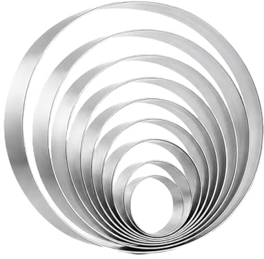 9 Stück runde Ausstecher aus Edelstahl, 2-15cm Cookie Cutter Set | Edelstahl, für Plätzchen Donut Scones Tortenböden Backzubehör Küche