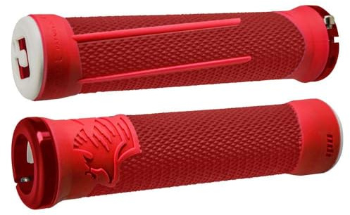 Odi AG-2 Aaron Gwin Grips - Red/Fire Red/Single Locking Lock On Clamp Handle Bar Part Mountain Biking Bike MTB Riding Ride Trail Enduro Downhill Hand Comfort Handlebar Rubber DH AG2 Accessories