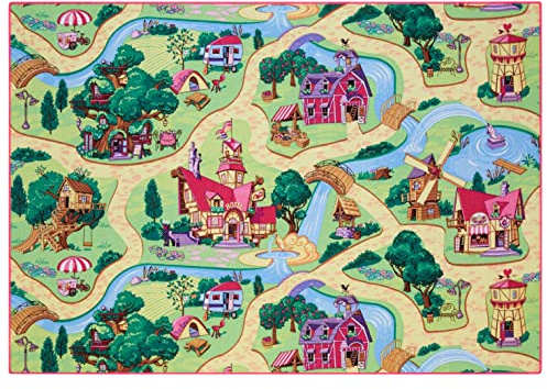 Carpet Studio Teppich Kinderzimmer 95x200cm, Kinderteppich, Spielteppich Straße Mädchen, Teppiche für Babyzimmer, Schlafzimmer & Spielzimmer, Antirutsch, 30°C waschbar - Candy Town