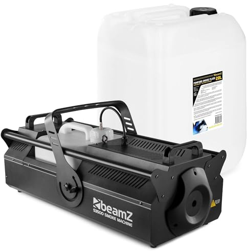 BeamZ S3500 Nebelmaschine DMX, 3500 Watt Kraftvolle Rauchmaschine mit 20L Nebelfluid, Timer & Intervall, Fernbedienung, Display, 10 Liter Tank - für Große Events, Clubs, Bars Hochzeiten, Festivals