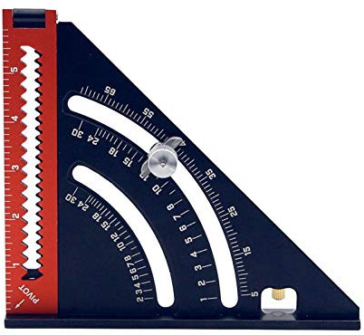 HINMAY ​ 2-in-1 ausziehbares Layout-Werkzeug, 15.2 cm ausziehbares klappbares Dreieckslineal, Aluminiumsparrenwinkel Zimmermannswinkel mit Basis, Multi-Winkel-Messung, Holzbearbeitungswerkzeuge.