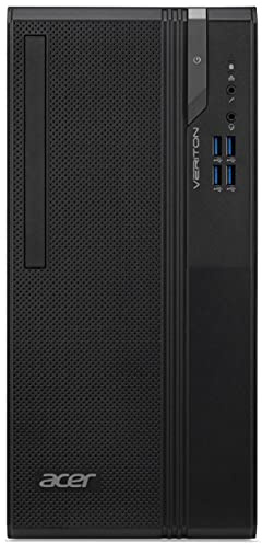 acer Veriton VES2740G Desktop con Processore Intel Core i5-10400, Ram 4 GB DDR4, 256 GB M.2 PCIE SSD, DVD-RW, Scheda Grafica Intel UHD, Tastiera e Mouse USB, Nessun Sistema Operativo, Nero