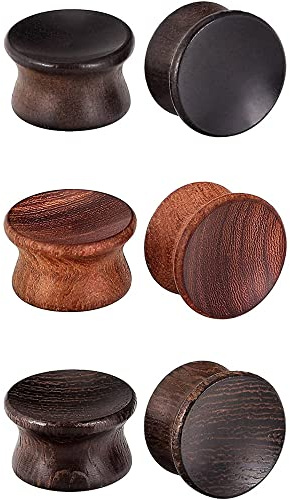 Longbeauty 6 Stk Ohr Plug Flesh Tunnel Set Double Flared Ohr Expander Piercing Schmuck in 3 Farben