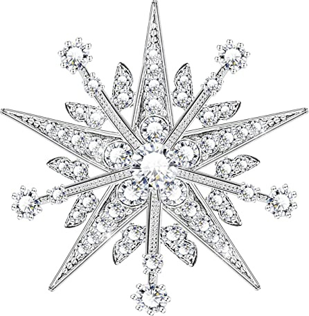 KristLand Stern Brosche Funkelnder Kristall Brosche Vintage Braut Corsage Art Deco Band Barock Brosche Braut Hochzeit Party Geburtstag Geschenk für Frauen Damen