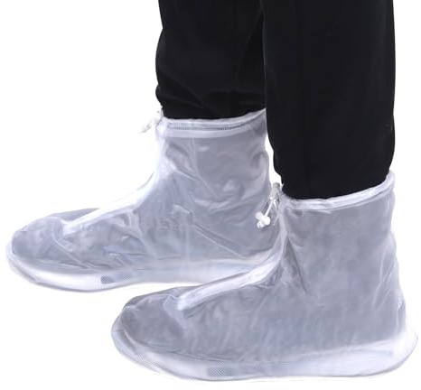 Swpeet Cubiertas de Zapato Impermeables, Cubierta de Zapato de Lluvia de Goma de Silicona Reutilizable Antideslizante