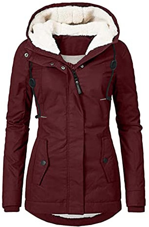 Alueeu Winterjacke Damen Lang Warm Kurz Wasserdicht Schwarz Sale Grosse Grössen 50 XXL 56 52 58 54 Wintermantel Fleecejacke Jacke Parka Steppjacke Trachtenjacke Winterparka Übergangsjacke Sweatjacke