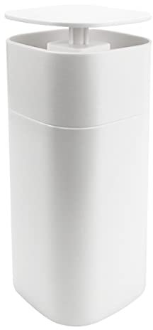 FERCAISH Push Down Liquid Dispenser, Hand Press Detergent Box Travel Cosmetics Dispenser Bottle - Lockable Pump Dispenser Bottle for Nail Polish Remover, Alcohol or Other Liquids (White)