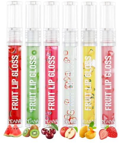Lip Glow Oil, MKNZOME 6 Stück Hydrating Lip Oil Glossy Lip Gloss Lippenöl Nicht Klebriges Lippe Glühöl Makeup Geschenke für Lippenpflege und Langanhaltend Pflegende Lippen