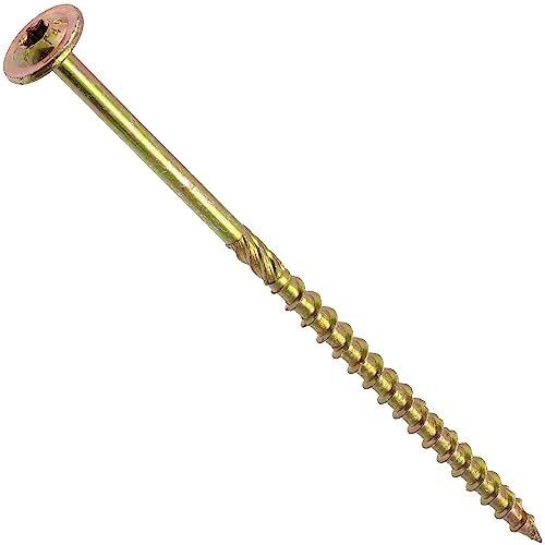 AERZETIX - C67498 - Juego de 100 Tornillos para Madera Ø6x140mm con Cabeza Ancha Abombada - con Huella Estrella T30 - en Acero Galvanizado - Carpintería, Contrachapado, Aglomerado, Melamina