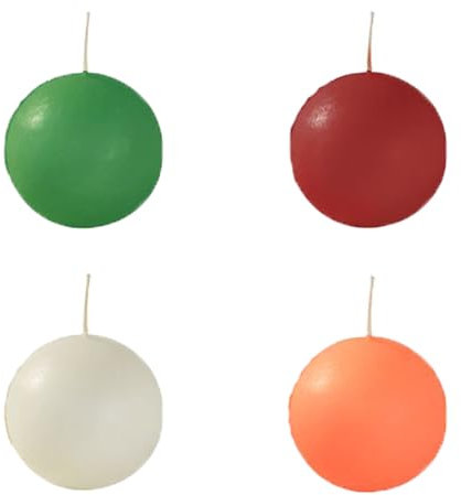MAQA 6 piezas Velas esféricas decorativas D 6 cm, Velas pequeñas redondas de colores, Velas para decoración Verde