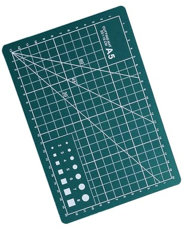 Schneidematte, A5 PVC Bastelmatte, selbstheilendes Schneidebrett für Stoff DIY Handwerk Nähen Quilten - Grün