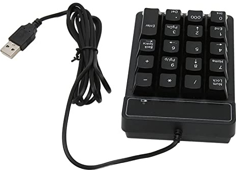 Pavé Numérique Filaire avec Connexion USB, 19 Touches en Forme de U pour Ordinateur Portable, PC de Bureau, pavé Numérique Compact Plug and Play