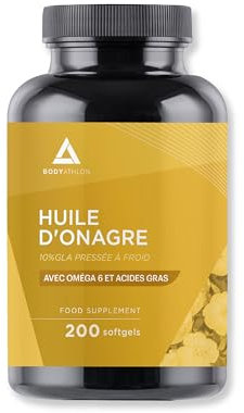 Nachtkerzenöl-Perlen 1000 mg– 10% Kaltgepresste GLA– 200 Perlen – Lindert Wechseljahresbeschwerden und prämenstruelle Symptome – Gleicht den Hormonhaushalt aus - Bodyathlon