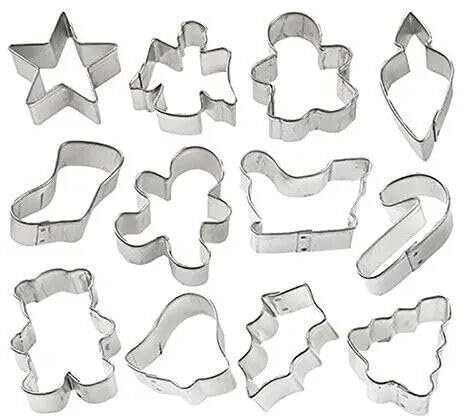 Mr. Gadget's Solutions Cookie Cutters Set 6psc Any Shapes Stainless Steel Biscuit Sandwiches Cutter Pastry, Playdough Cutters, c Fondant Cake Mold kit for Kids Holiday Wedding Birthday Party