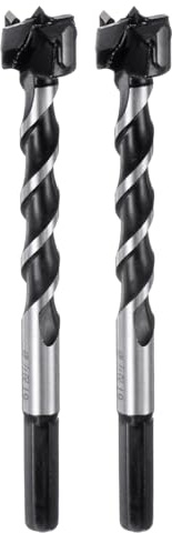 QUARKZMAN 2 Stück Forstnerbohrer 19mm, Holzbohrer Länge 125mm,YG8/C1 Wolframkarbid Twist Foster-Spiralbohrer mit Rundschaft für Möbelbau, Holzschnitzerei und Heimwerkerarbeiten
