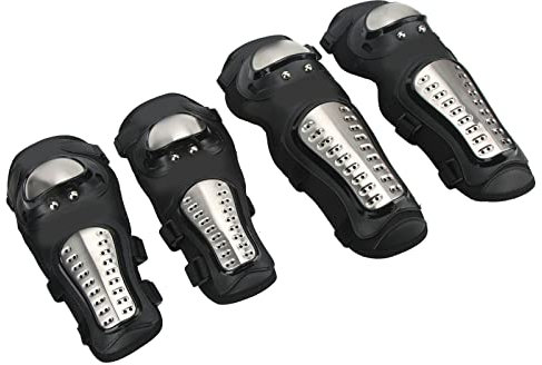 SUNGOOYUE Motorrad-Knie-Ellenbogenschützer, Verdickte PE-Kunststoffschale, Doppelter Schutz, Flexible Sicherheit, Motorrad, Radfahren, Rennen