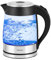 Innoteck Kitchen Pro Glass Kettle 1.8L - 3000W For Fast Boiling Water - Blue LED Illumination - Black Handle and Push Button to Open the Lid - Perfect Pour Spout - 360 Degree Rotational Base