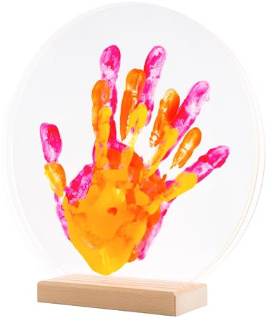 LouYou Kit Impronte Famiglia 3 Peps - Regalo Nascita Bambina o Bambino - Kit Nascita Personalizzato - Impronte Mani e Piedi Neonato - Puericultura Bebe - Supporto Legno Naturale - 3 Plexiglass