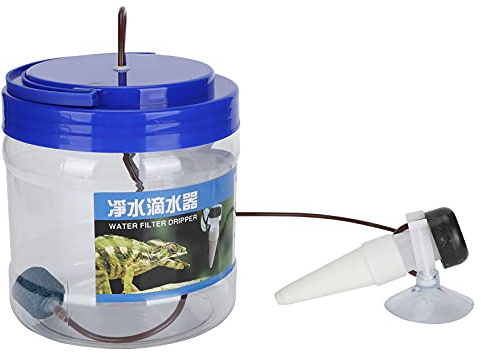 Reptilien-Wasser Tropfer, 1300-Ml-Filtereffekt Tropf Bewässerungs Werkzeug, Pflanzen-Bewässerungs Geräte Reptilien-Befeuchtung Werkzeug mit Saugnapf für Geckos-Eidechsen-Chamäleons