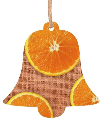 Luckily&Day Adornos de madera con estampado de limones y naranjas para puerta, decoración colgante de árbol de Navidad, 6 piezas