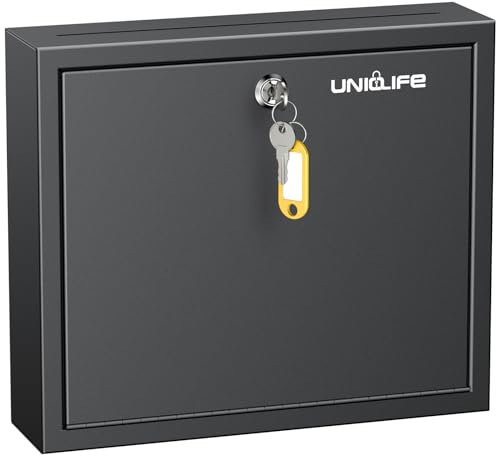 Uniclife Vorschlagsbox mit Schlüsselschloss, wandmontierter Briefkasten, Briefkasten mit 50 leeren Vorschlagskarten, Spendenbox, Wahlurne für geschäftliche Aktivitäten