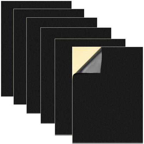 CiShow 6 feuilles de mousse auto-adhésive, 300*200*1/2/3mm, noir, Résistant à la chaleur