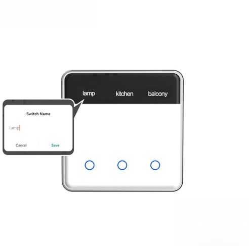 Yagusmart Zigbee - Interruptor de luz inteligente, interruptor de pantalla de etiquetas de bricolaje, funciona con control de aplicación/voz, requiere concentrador Tuya Zigbee y cable neutro (3