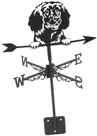 Sosoport Wetterfahne Aus Metall Hundeskulptur Für Dach Garten Windrichtungsanzeiger Vintage-tierdekoration Outdoor-gartendekor Eiserner Wetterhahn Hohler Windrichtungsanzeiger Für