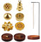 8 en 1 Porta Incienso, Quemador Incienso con Bobina Cónica, Inciensario Invertido con Base de Madera Extraíble, Retro Elegante, para del Hogar, Dormitorios, Oficina, Yoga, Meditación, Decoración