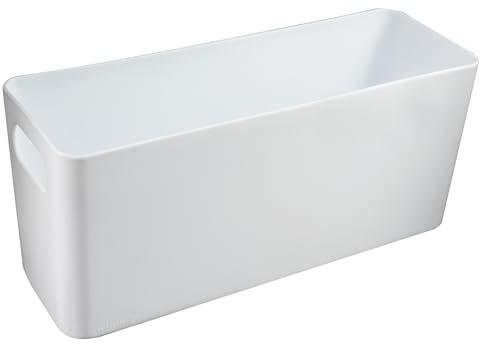 3x Ordnungsbox 10cm hoch WEIß 20x10x10cm 1,4L Schublade Kunststoff Bad Korb