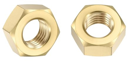 Kozelo 4pcs Hex Nuts - [M14-2] Brass Hardware Nuts for Mechanical Repair & Assembly, Electrical Fastening, Standard Metric Coarse Thread Nut, Yellow