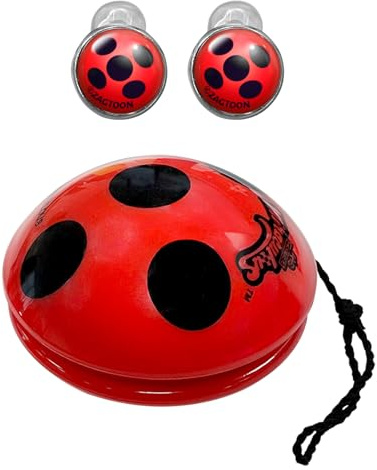 Funidelia Yoyo - Ohrringe von Miraculous Ladybug für Mädchen. Kostümzubehör für Kinder