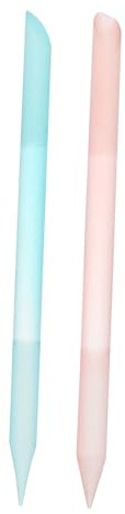 LIFKOME 2 Praktische Glas Nagelfeilen 100x6mm Zylindrisch Blau Rosa Langlebig Nagelpolierer Nagelpflege für Damen Maniküre Zubehör