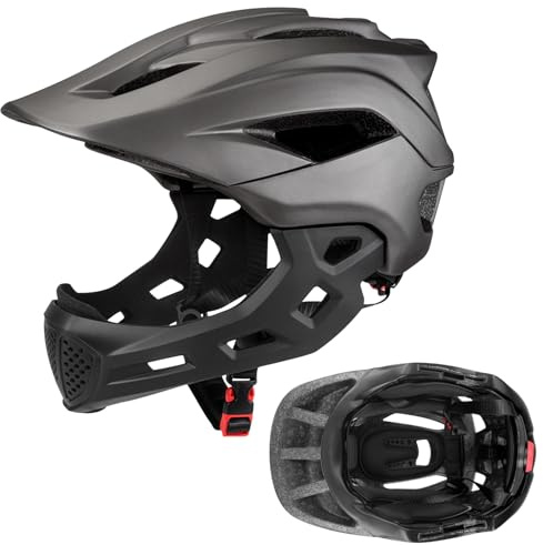 YNPQTDS Casco Integral para Niños | Equipo De Protección Cabeza Ajustable con Visera - Casco Scooter para Carreras Deportivas Carretera Moto de nieve Calle Aventura Y Aventura