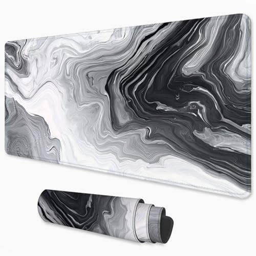 Alfombrilla Ratón Abstracto Mouse Pad 500x250 mm, Grande Alfombrilla Gaming Beige y Negro con Superficie Especial Que Mejora Velocidad y precisión, Mousepad Impermeable para Gamers y Portátil 3Y-508