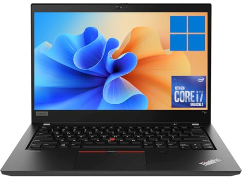 Lenovo Thinkpad T14 Computer portatile, 14 FHD (1920x1080), Intel Core i7-10610U, SSD 512GB, 16GB RAM, webcam, tastiera Qwerty, Windows 11 Pro (ricondizionato)