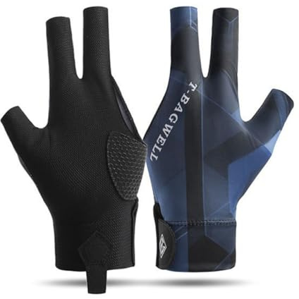 TEOZBLU Billard Handschuh Links Billiard Pool Cue Gloves rutschfeste Poolhandschuhe Verstellbarer Snooker Handschuhe für Carom Spiele Schwarz Billard Zubehör Billiard Snooker Bowling Handschuhe