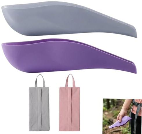2 Stück tragbare Urinbeutel mit Aufbewahrungsbeutel, Damenurinale, tragbar, wiederverwendbar, auch für nicht-binäre und trans Männer zum Stehurinieren geeignet, ideal für Outdoor-Aktivitäten wie Camp