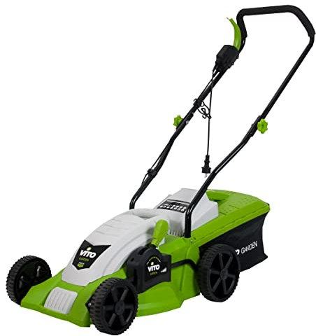 VITO - Tondeuse électrique 1400W Moteur Induction Largeur de Coupe 340mm 5 Hauteurs de Coupe 25-60 mm Bac 35L